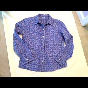 Beautiful Pattern Blue 100% Cotton Dress Shirt